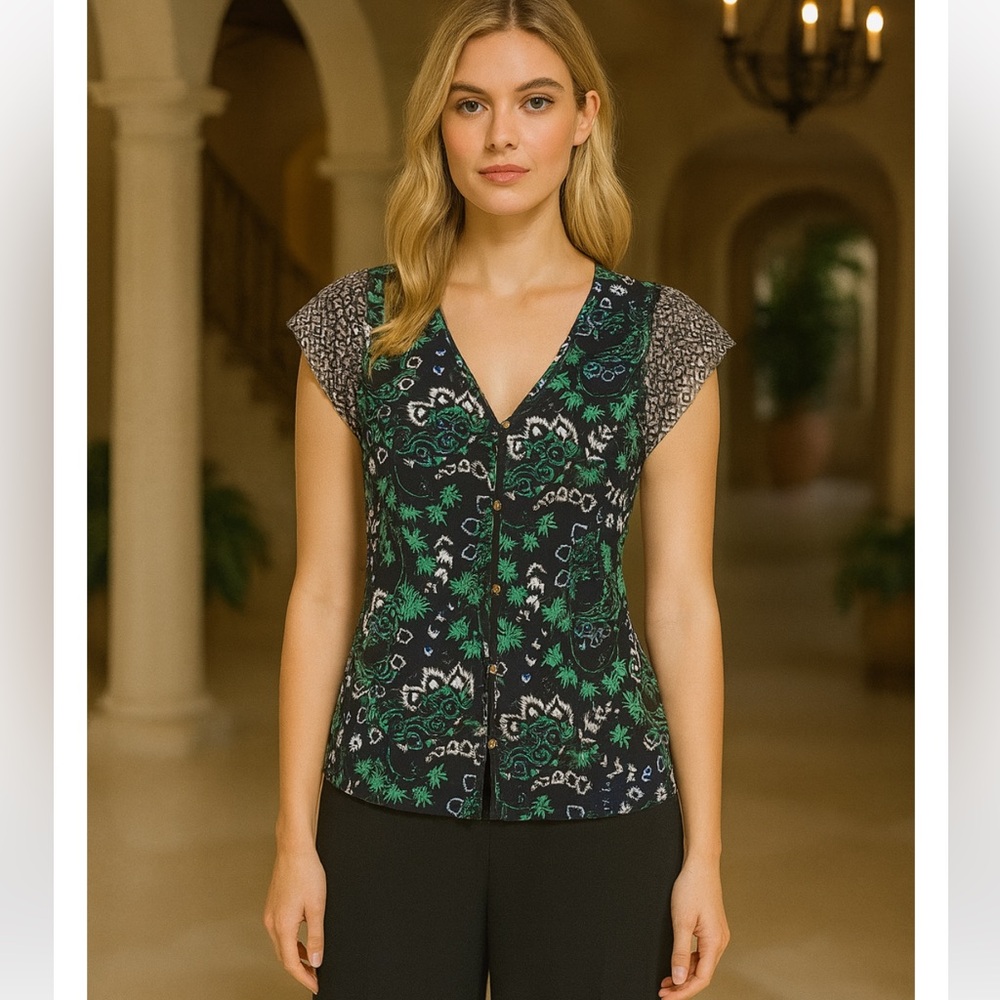 🔥VERONICA BEARD🔥Silk Floral STUNNING top Sz 4/S pristine! Price firm!